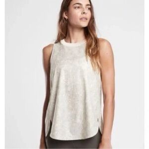 Athleta Zephyr Tank Viper Grey Cream Tan Snakeskin Print